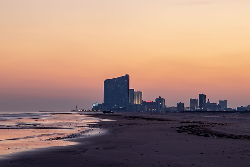 Brigantine Beach overlooking Atlantic City in the distance. Editorial credit: Adam Yesner / Shutterstock.com