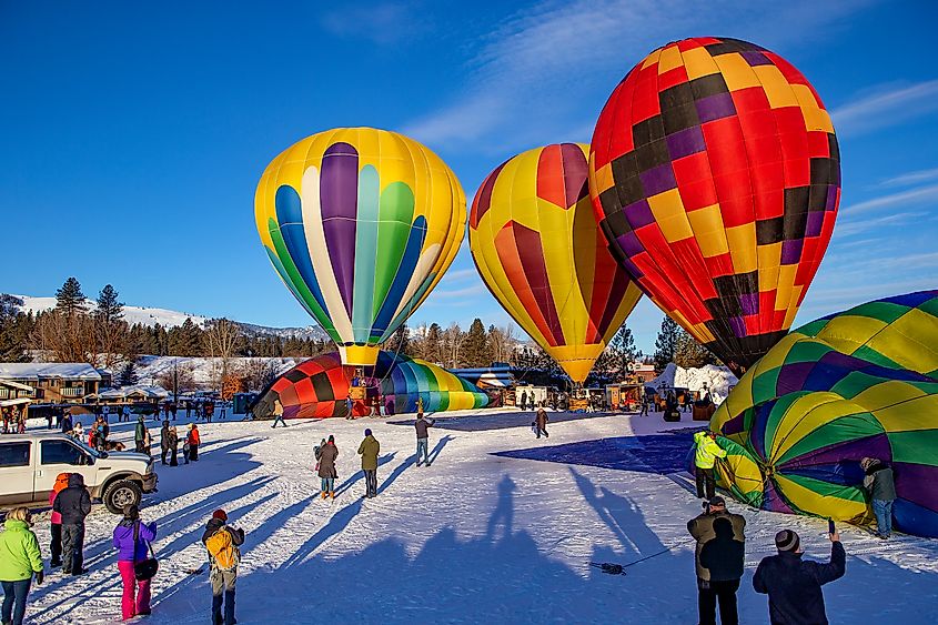 Hot air balloon festival in Winthrop, Washington