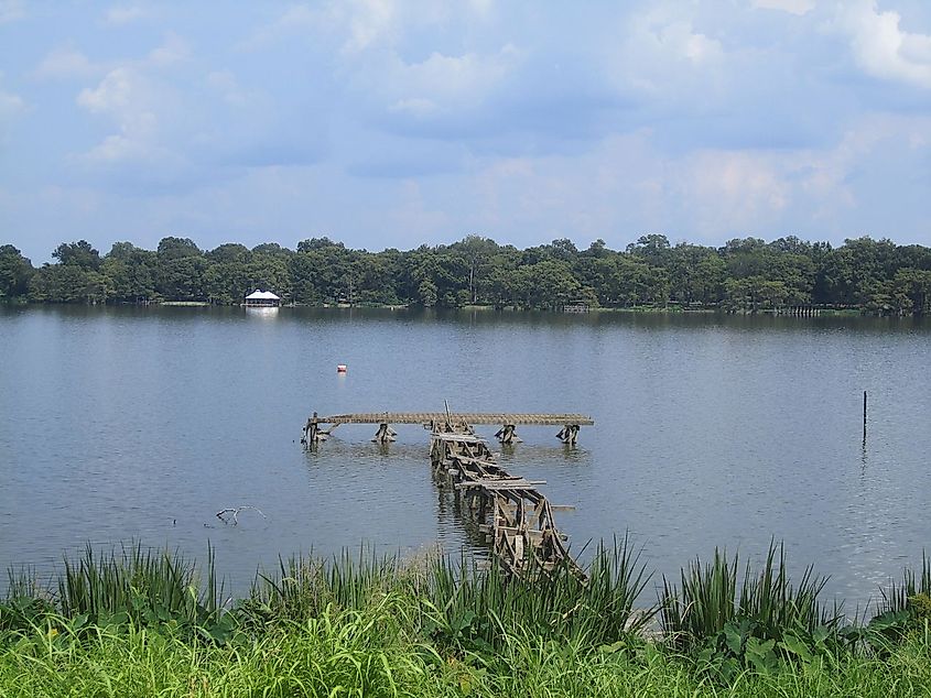 Abandoned home pier on Lake Bruin, Louisiana