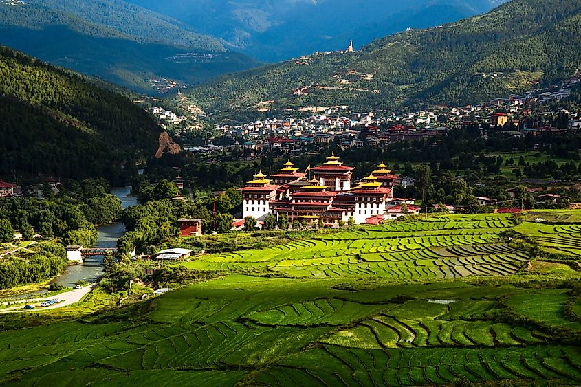 Thimphu Dzong in the capital city of Bhutan. Image Credit Wirestock Creators via Shutterstock.