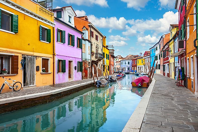 Colorful houses in Burano, Venice, Italy