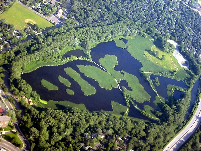 Aerial view of Wood Lake, Minnesota.