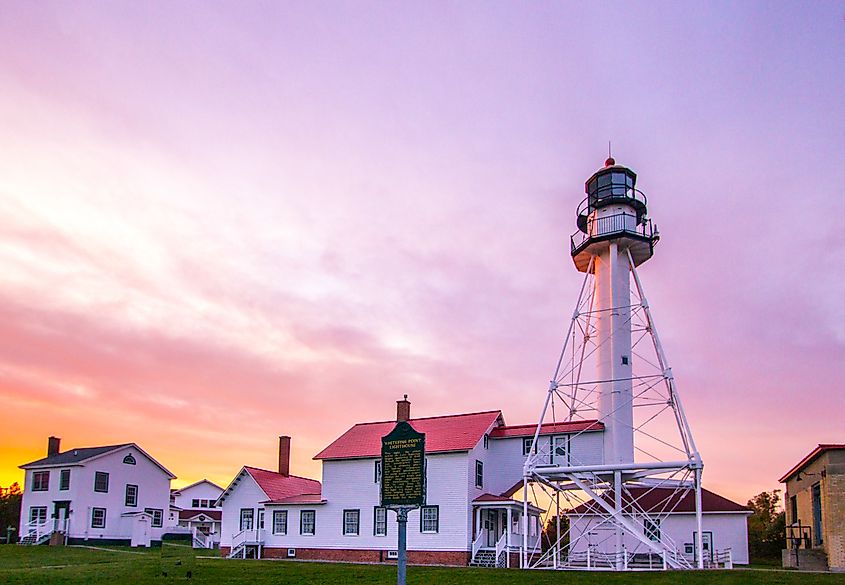 Whitefish Point Lighthouse on Lake Superior, near Paradise, Michigan.