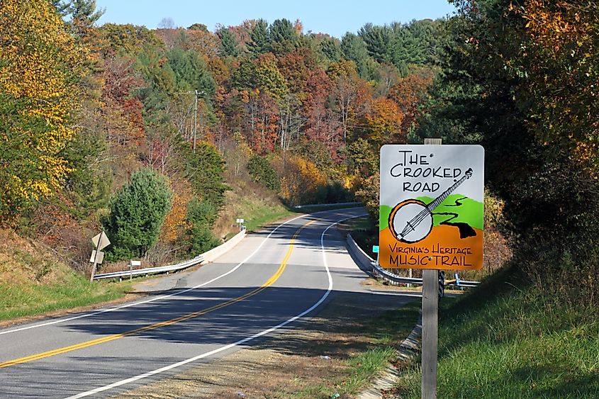 Section of the Crooked Road Music Heritage Trail that runs through Hillsville.