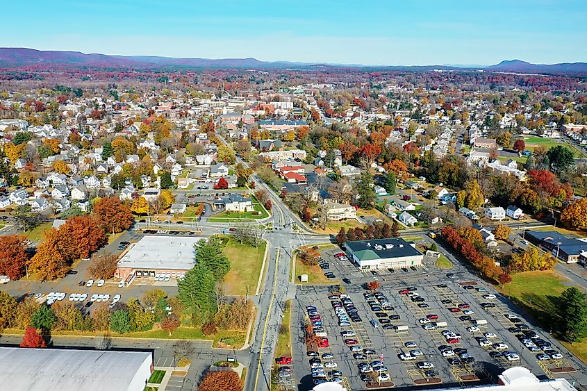 Aerial view of Westfield, Massachusetts.