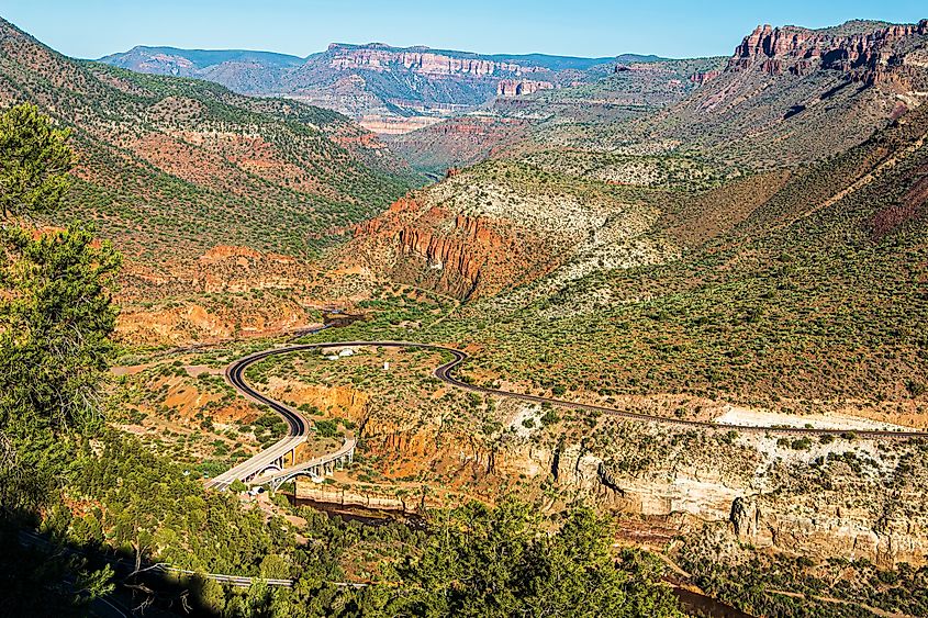 View of Salt River Canyon from an overlook along U.S. Route 60 in eastern Arizona near Globe