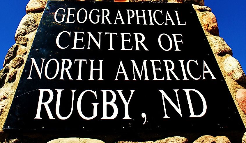 Rock obelisk marking the "Geographical Center of North America", Rugby, North Dakota