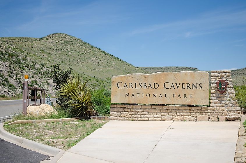 Entrance to Guadalupe Mountains and Carlsbad Caverns national parks