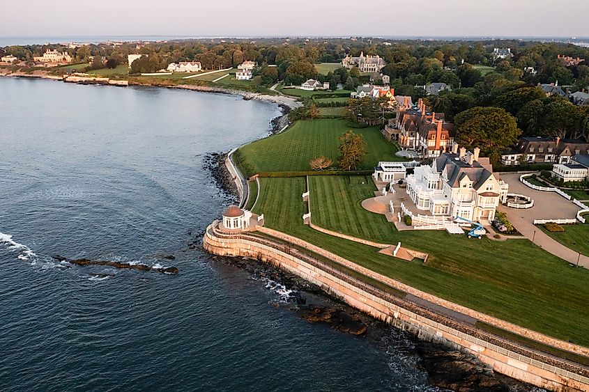 Anglesea Mansion along the coast in Newport, Rhode Island.