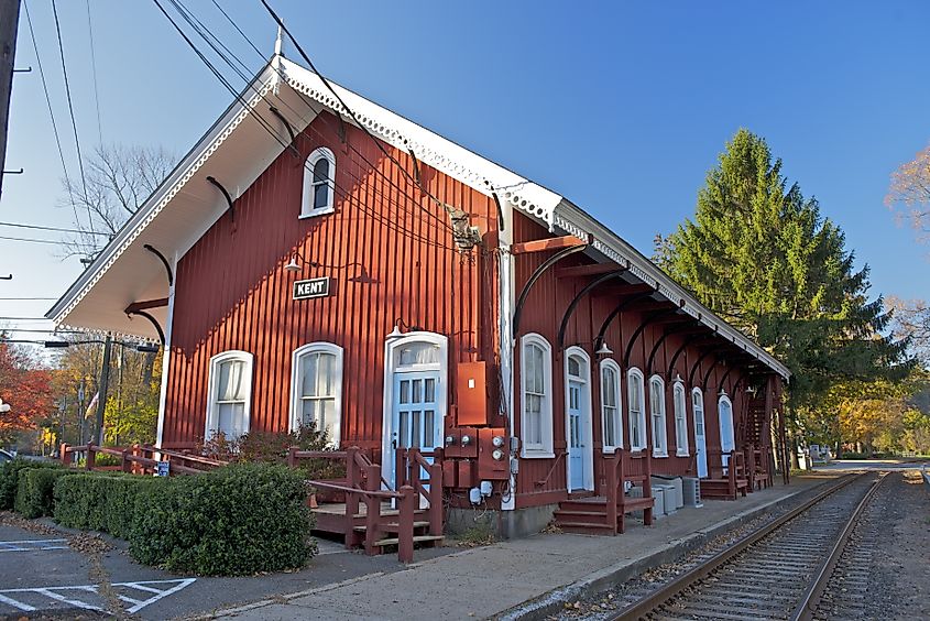 The Old train station, Kent, Connecticut, USA.