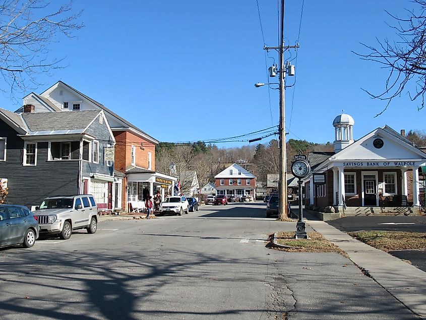Westminster Street in the center of Walpole.