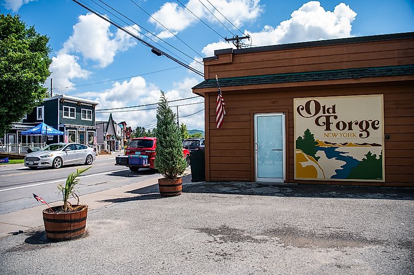 Downtown Old Forge, New York, is a great place for biking