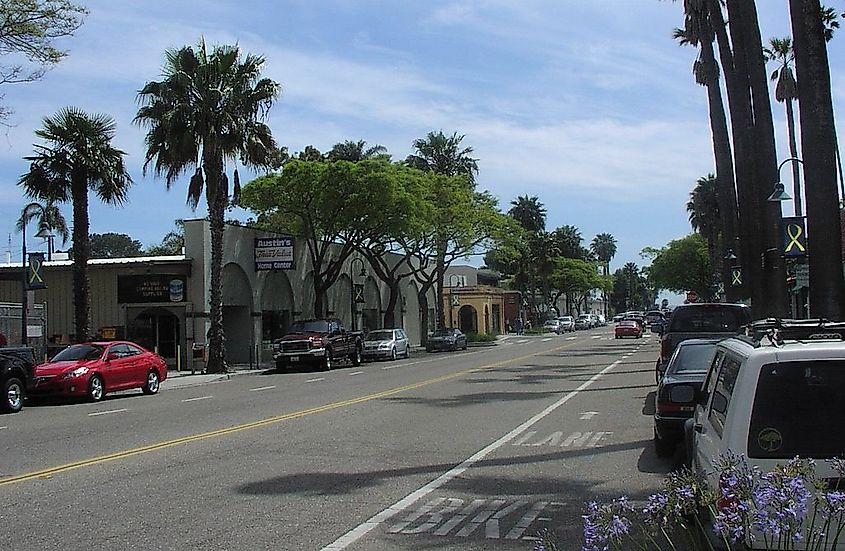 Carpinteria, CA, main street downtown.