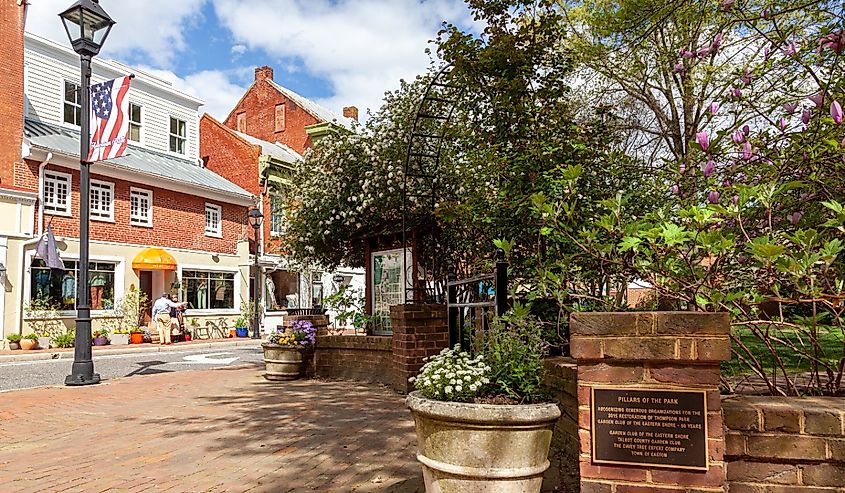 Thompson Park and the City center of the historic town of Easton.