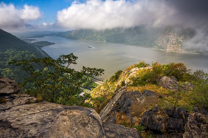 Breakneck Ridge is a popular scramble in the Hudson Highlands in New York.