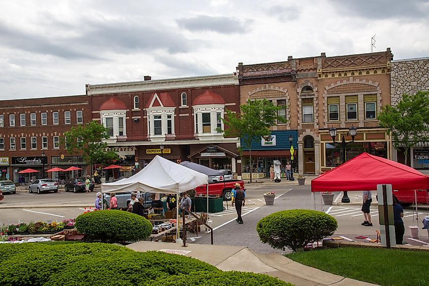 Street view in Monroe, Wisconsin