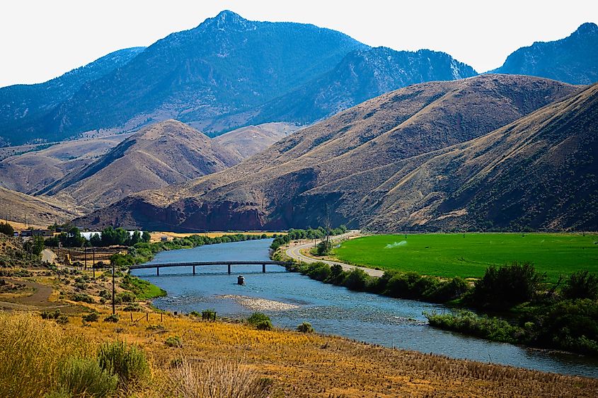 View of the Rocky Mountains near Salmon, Idaho.