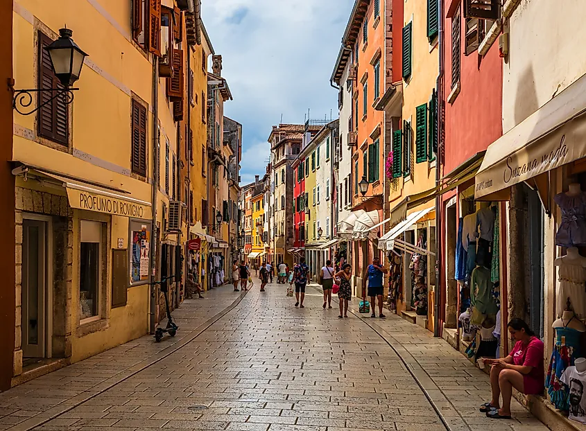 A charming street in Rovinj, Croatia.