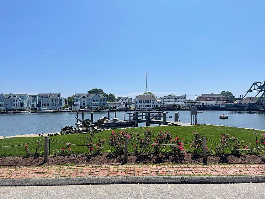 Scenic view of the water in Mystic, Connecticut.