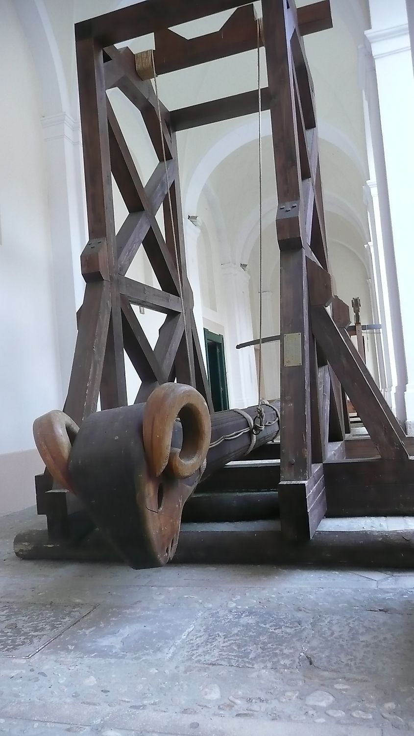Medieval battering ram in Italy.