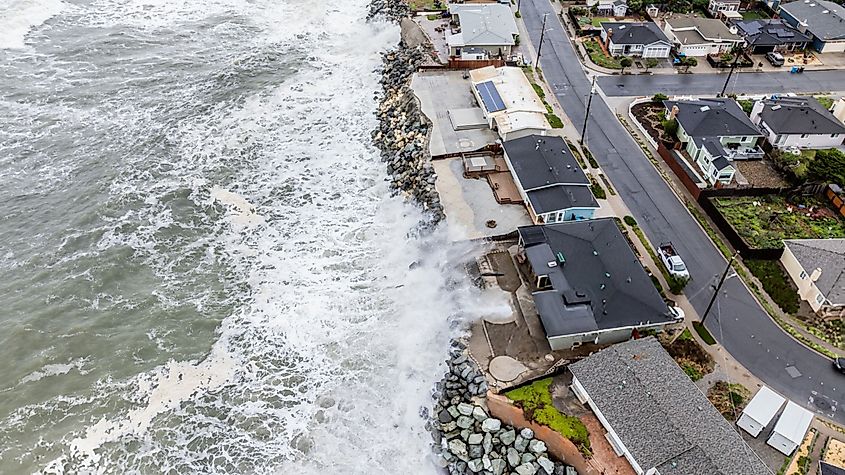 High astronomical tides are risks for flood-prone, low-lying areas around the bay.