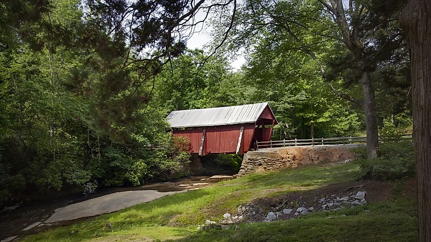 A covered bridge in Landrum, South Carolina.