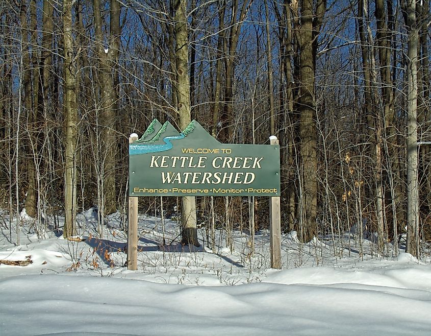 Winter scene in the Kettle Creek State Park