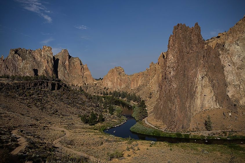 The rock walls and spires of Smith Rock State Park. Photo by Brendan Cane