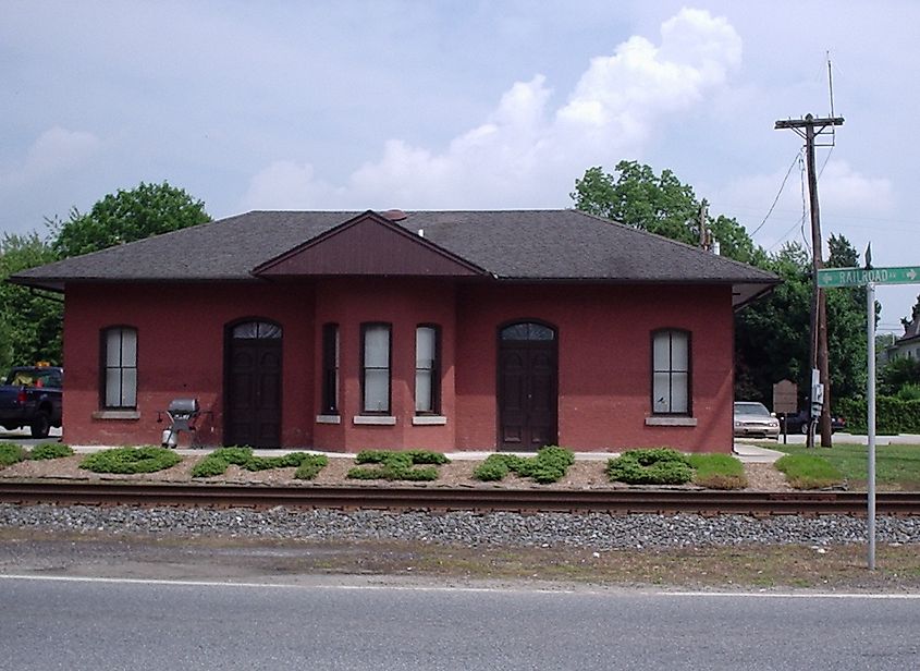 Railroad depot in Wyoming.