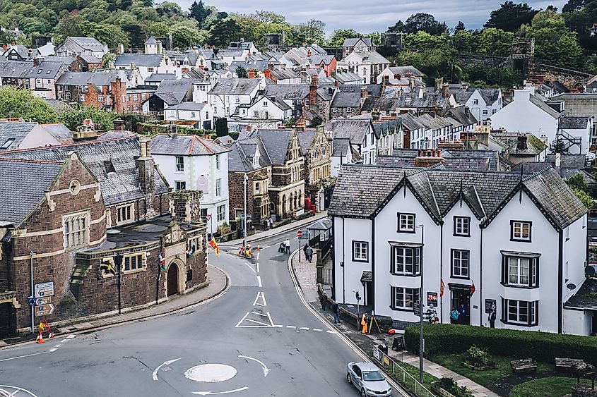 The view of Conway, Wales, from Conway Castle.