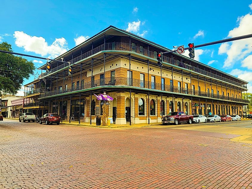 A rustic building in the downtown area of Natchitoches, Louisiana.