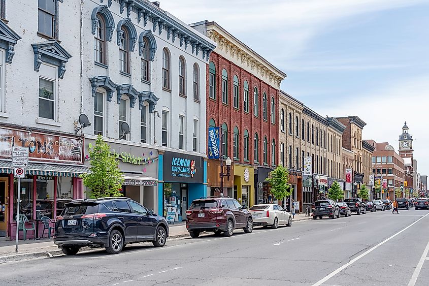 Street view of downtown Peterborough, Ontario, Canada. Editorial credit: JHVEPhoto / Shutterstock.com