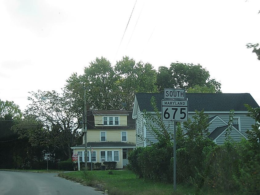 Maryland Route 675 sign in Delmar. Doug Kerr, CC BY-SA 2.0 <https://creativecommons.org/licenses/by-sa/2.0>, via Wikimedia Commons https://upload.wikimedia.org/wikipedia/commons/f/f4/Maryland_Route_675_sign_in_Delmar.jpg https://commons.wikimedia.org/wiki/File:Maryland_Route_675_sign_in_Delmar.jpg