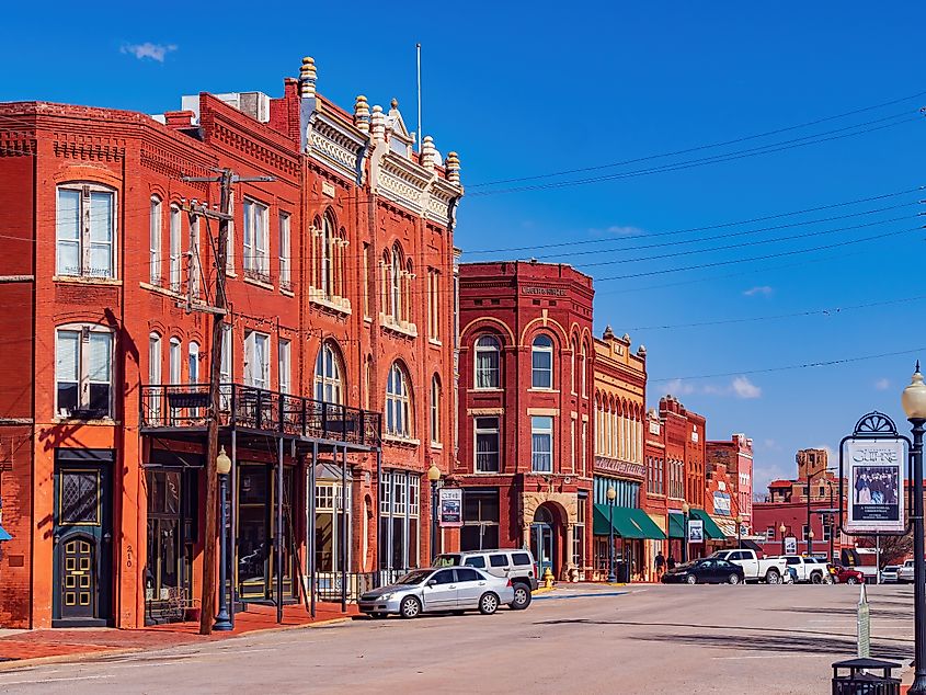 View of historic Guthrie, Oklahoma. 