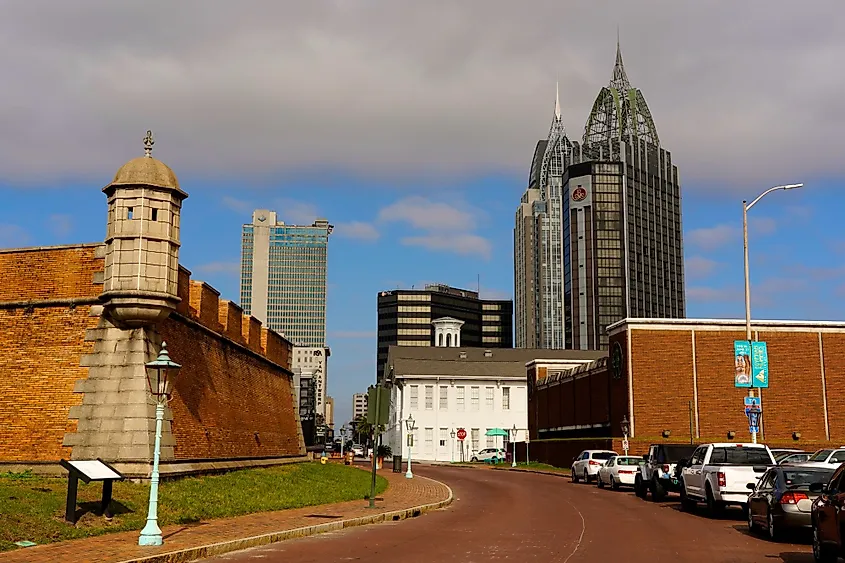 The iconic bastion of Fort Conde in downtown Mobile, Alabama.