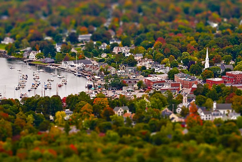 The town of Camden, Maine taken from Mt. Batty.