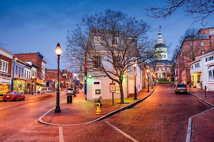 The gorgeous downtown of Annapolis, Maryland.