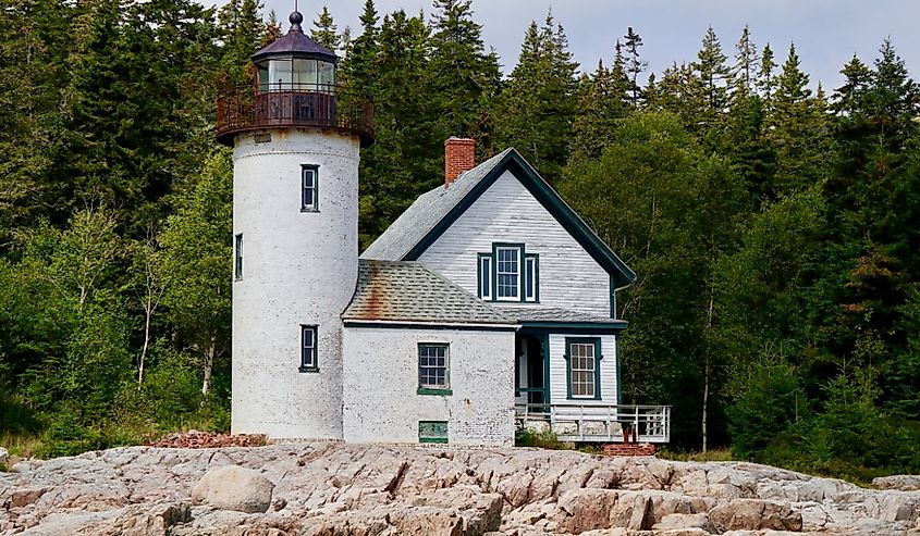 Maine Lighthouse off Milbridge Coast