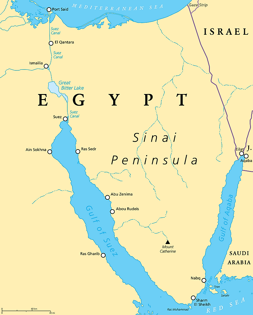 Sinai Peninsula : It's always known as sinai has 60,000 square