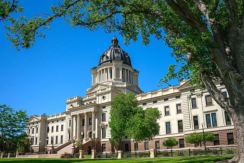 The State Capitol building in Pierre, South Dakota.