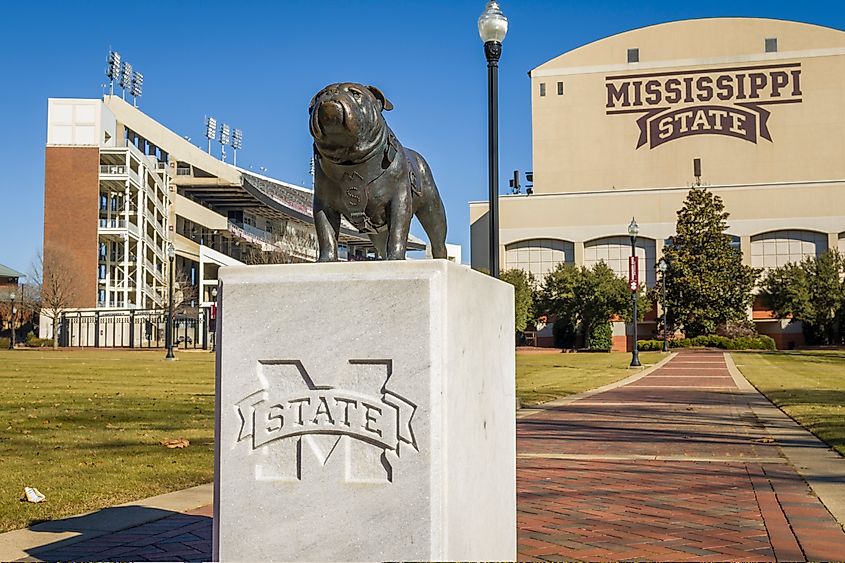 The campus of the Mississippi State University in Starkville.