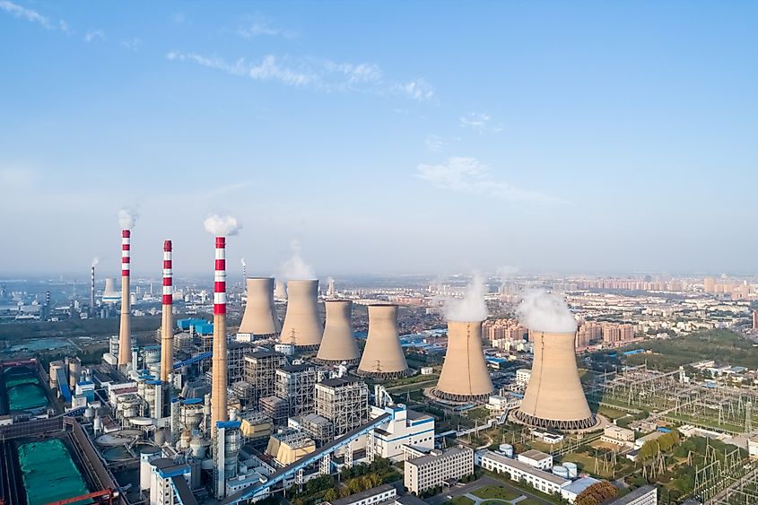 A modern large thermal power plant in Dezhou city, Shandong province, China. 