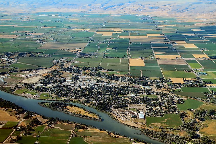 Aerial view of Homedale, Idaho.