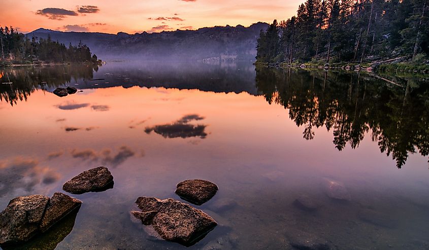 Sunset on Louis Lake near Lander, Wyoming.