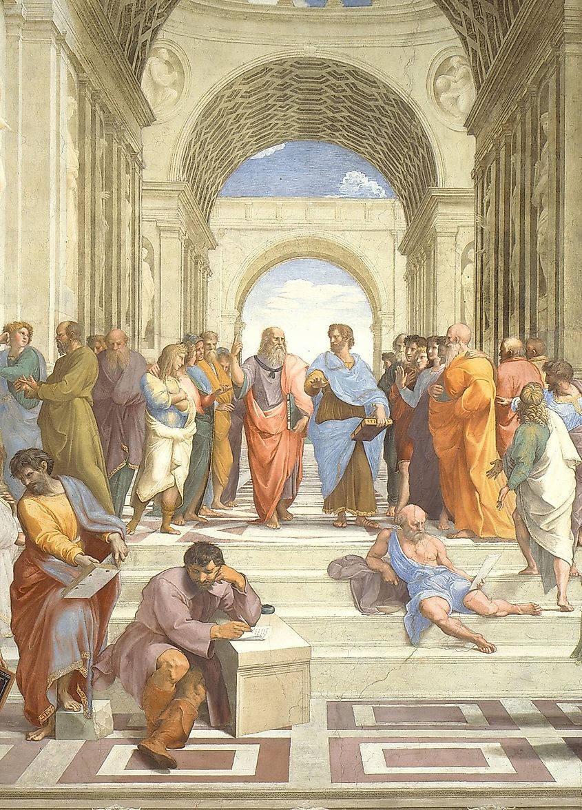Plato and Aristotle at the center of Raphael's 1509 "The School Of Athens" Source: Wikimedia, Public Domain.
