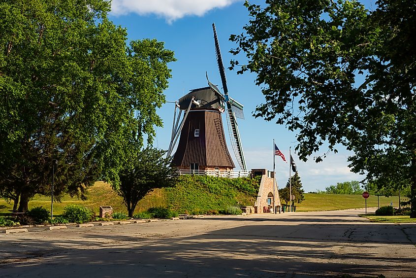 De Immigrant Windmill in Fulton, Illinois.