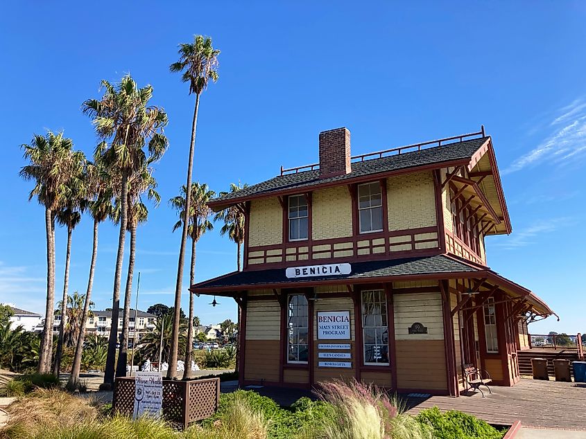 Historic building of Benicia Southern Pacific Railroad Passenger Depot - Benicia, California