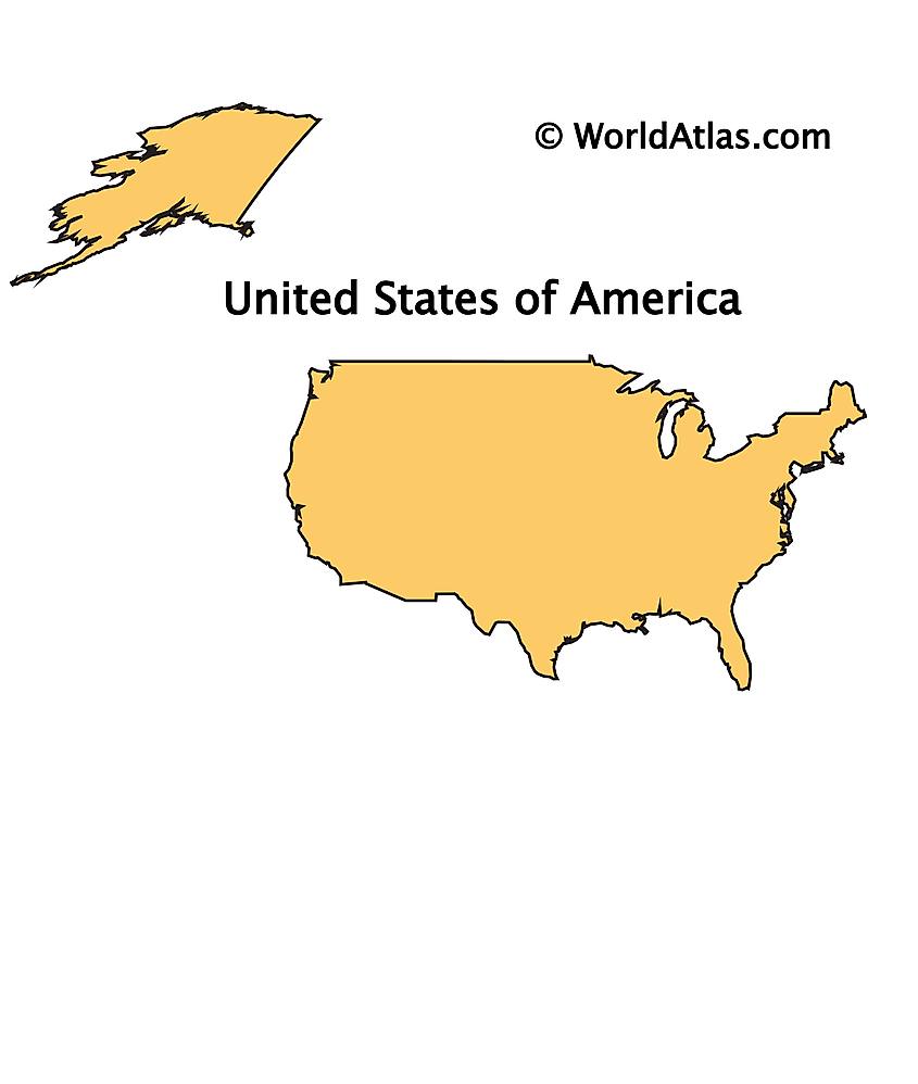 Usa In World Outline Map United States Map - World Atlas