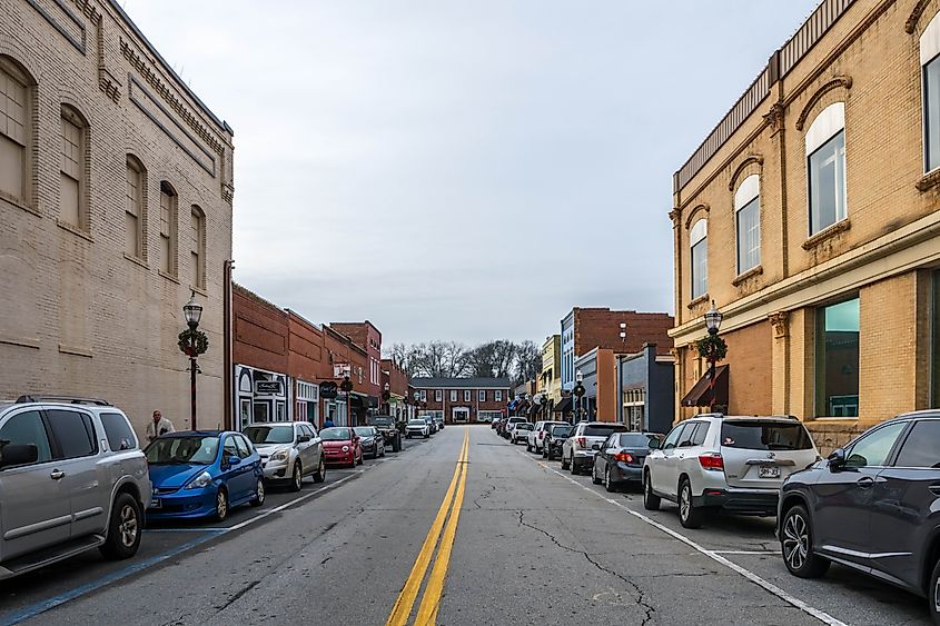 Seneca SC, a well known city for its botiques and antiques. Editorial credit: Cheri Alguire / Shutterstock.com