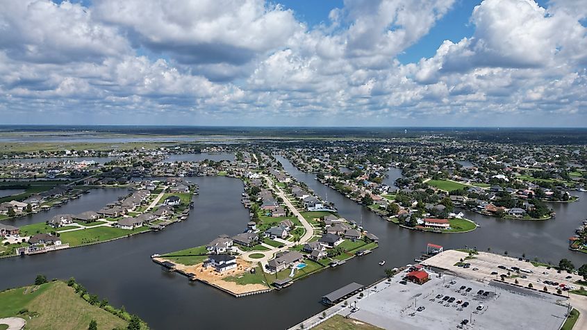 Aerial view from Rat's Nest Road in Slidell, Louisiana.